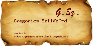 Gregorics Szilárd névjegykártya