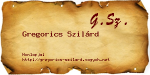 Gregorics Szilárd névjegykártya