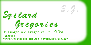 szilard gregorics business card